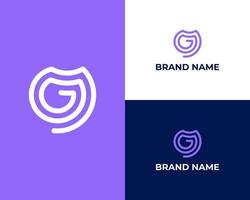 g brev företag logotyp design mall vektor