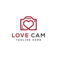 Love Cam minimales Logo-Design vektor