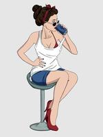 Illustration des Pin-up-Girl-Vektors vektor