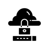 Cloud-Datenschutzsymbol für Ihre Website, Ihr Handy, Ihre Präsentation und Ihr Logo-Design. vektor