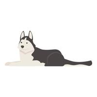 Winter-Husky-Symbol-Cartoon-Vektor. Sibirischer Hund vektor