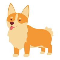 leende hund ikon tecknad serie vektor. söt corgi vektor