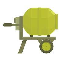 grüner Mixer-Symbol Cartoon-Vektor. Zementmaschine vektor