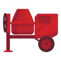 röd cement maskin ikon tecknad serie vektor. blanda arbetstagare vektor