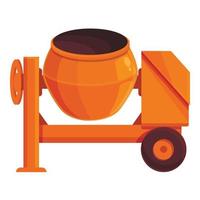 orange cement mixer ikon tecknad serie vektor. betong maskin vektor