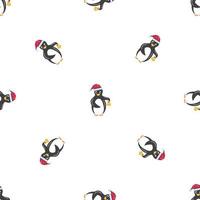 Weihnachten Pinguin Glocke Muster nahtloser Vektor