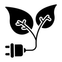 eine einzigartige designikone von eco plug vektor