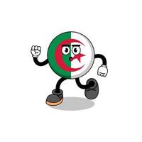 laufende algerien-flaggenmaskottchenillustration vektor