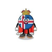 Maskottchenillustration des isländischen Flaggenkönigs vektor