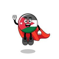 jordanien-flaggenkarikatur mit fliegendem superhelden vektor