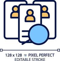 kandidat pixel perfekt rgb Färg ikon. tävlande sökande för jobb placera. Välj kvalificerad arbetstagare. mänsklig Resurser. isolerat vektor illustration. enkel fylld linje teckning. redigerbar stroke