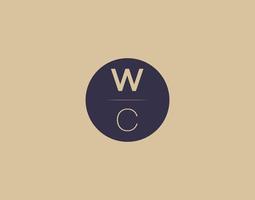 WC-Brief moderne elegante Logo-Design-Vektorbilder vektor