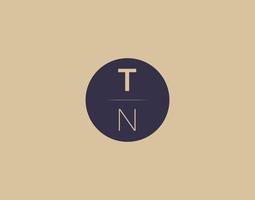 tn-Buchstabe moderne elegante Logo-Design-Vektorbilder vektor