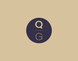 qg brev modern elegant logotyp design vektor bilder