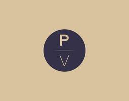 pv brev modern elegant logotyp design vektor bilder