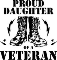 stolt dotter av en veteran. vektor