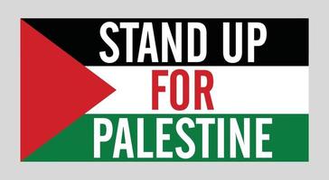 Stehen Sie auf für Palästina-Vektordesign mit Palästina-Flagge vektor
