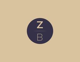 zb brev modern elegant logotyp design vektor bilder