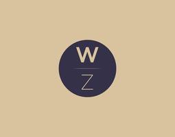 wz brev modern elegant logotyp design vektor bilder