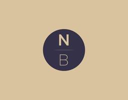 nb brev modern elegant logotyp design vektor bilder