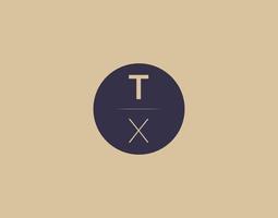 tx Brief moderne elegante Logo-Design-Vektorbilder vektor