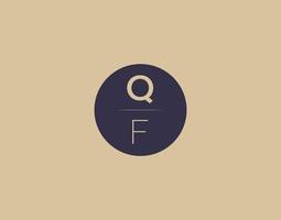 qf brev modern elegant logotyp design vektor bilder