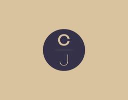 cj brev modern elegant logotyp design vektor bilder