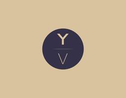 yv Brief moderne elegante Logo-Design-Vektorbilder vektor