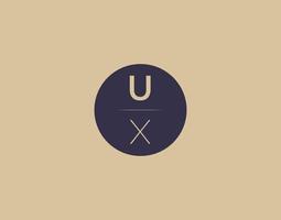 ux Brief moderne elegante Logo-Design-Vektorbilder vektor