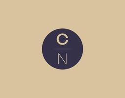 cn brev modern elegant logotyp design vektor bilder