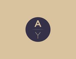 ay brev modern elegant logotyp design vektor bilder