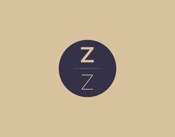 zz brev modern elegant logotyp design vektor bilder