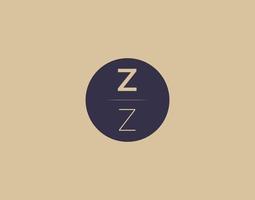 zz Brief moderne elegante Logo-Design-Vektorbilder vektor