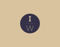 i W brev modern elegant logotyp design vektor bilder