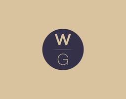 wg Brief moderne elegante Logo-Design-Vektorbilder vektor