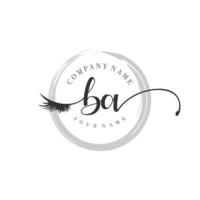 första ba logotyp handstil skönhet salong mode modern lyx monogram vektor