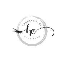 första ho logotyp handstil skönhet salong mode modern lyx monogram vektor