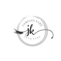 första jk logotyp handstil skönhet salong mode modern lyx monogram vektor
