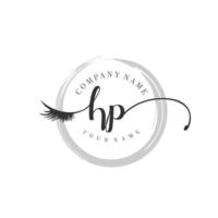 första hp logotyp handstil skönhet salong mode modern lyx monogram vektor
