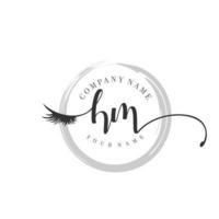 anfängliches hm-logo handschrift schönheitssalon mode modernes luxusmonogramm vektor