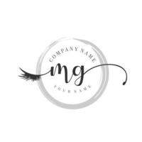 första mg logotyp handstil skönhet salong mode modern lyx monogram vektor