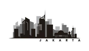 Jakarta Skyline und Wahrzeichen Silhouettenvektor vektor