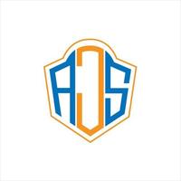 ajs abstrakt monogram skydda logotyp design på vit bakgrund. ajs kreativ initialer brev logotyp. vektor