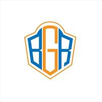 bgr abstraktes Monogramm-Schild-Logo-Design auf weißem Hintergrund. bgr kreatives Initialen-Buchstabenlogo. vektor