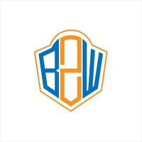 bzw. abstraktes Monogramm-Schild-Logo-Design auf weißem Hintergrund. bzw kreatives initialen buchstaben logo. vektor