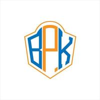 bpk abstrakt monogram skydda logotyp design på vit bakgrund. bpk kreativ initialer brev logotyp. vektor