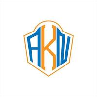 akn abstrakt monogram skydda logotyp design på vit bakgrund. akn kreativ initialer brev logotyp. vektor