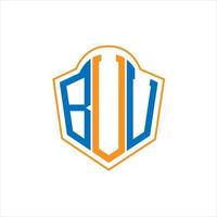 bvu abstraktes Monogramm-Schild-Logo-Design auf weißem Hintergrund. bvu kreatives Initialen-Buchstabenlogo. vektor