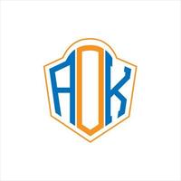 aok abstraktes Monogramm-Schild-Logo-Design auf weißem Hintergrund. aok kreatives Initialen-Buchstaben-Logo. vektor