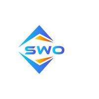 swo abstrakt teknologi logotyp design på vit bakgrund. swo kreativ initialer brev logotyp begrepp. vektor